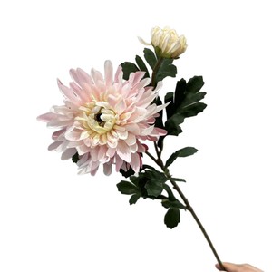 Fleur artificielle de chrysanthème Secret Garden, rose, en soie, pour la décoration intérieure - Product Image 1