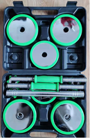 Ensemble d'haltères réglables en acier pour hommes, équipement de fitness, ensemble de barres d'entraînement pour les bras de 50 kg avec poids de 15 kg et 25 kg