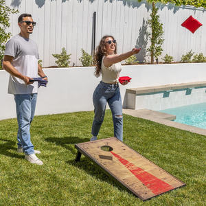 Ensemble de <span class=keywords><strong>Cornhole</strong></span> Portable avec 8 Options de Style, Planches de 3x2 Pieds, Comprend des Sacs de Haricots, une Sacoche de Transport et des Règles Maison de Jardin en Bois - Product Image 6