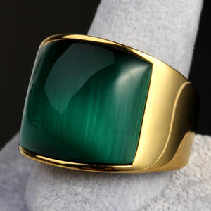 Anelli <span class=keywords><strong>di</strong></span> <span class=keywords><strong>opale</strong></span> in <span class=keywords><strong>pietra</strong></span> <span class=keywords><strong>di</strong></span> <span class=keywords><strong>luna</strong></span> placcati in oro a prezzi economici Vintage in acciaio inossidabile Wide Edition uomini <span class=keywords><strong>e</strong></span> donne - Product Image 1