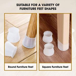 Furniture Silicone Protection Cover Chair Leg Floor Protectors Elastic Silicone Protection Cover <b>Pads</b> for Desk Legs - Product Image 5