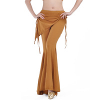 Pantalons de danse du ventre en coton confortable en gros, pour la pratique et les spectacles, avec un foulard enveloppant pour la hanche, ensemble complet