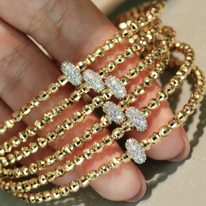 อาซูโอ 18K เครื่องประดับหรูหราทองคำแท้สีเหลืองทองคำแท้ประดับเพชรธรรมชาติ กำไลข้อมือทรงกลม ของขวัญสำหรับผู้หญิง สวมใส่ได้ทุกวัน ของขวัญน่ารัก AU750 - Product Image 2