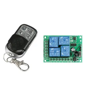 Saklar Remote Kontrol Nirkabel 433 Mhz, Modul Penerima Relay DC12V 4CH Pemancar RF 433 Mhz untuk Pembuka Pintu Garasi