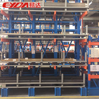 Étagère cantilever à bras long double face en acier Q235 pour le stockage de barres d'armature, installation sur comptoir, revêtement en poudre électrostatique