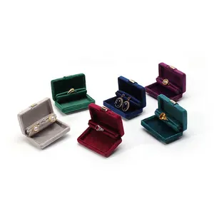 Factory In Stock Luxury Velvet Jewelry Boxes Fashion Ring Earrings Box Jewelry Packaging