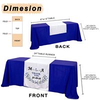 Vierges de sublimation Chemin de table personnalisé en polyester avec logo d'entreprise Coureurs de nappe personnalisés pour événements professionnels de mariage