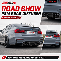 Diffuseur de pare-chocs arrière en fibre de carbone sèche style PSM pour BMW M3 F80 M4 F82 F83 Competition 2014-2018 5 pièces