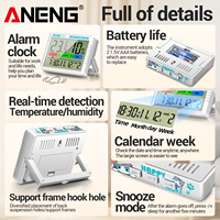 Higrómetro Termómetro ANENG AP01, Reloj Electrónico Recargable, Pantalla de Alta Definición, Termómetro Digital de Aire, Medidor de Humedad