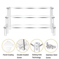 Usine directe 3 niveaux Portable acrylique Riser présentoir cosmétiques support pour figurines d'action Cupcake Dessert affichage
