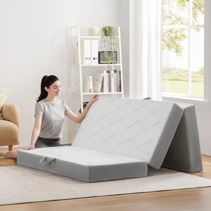 Colchón Plegable de Espuma Viscoelástica de 6 Pulgadas Tamaño Queen - Funda Transpirable y Lavable, <span class=keywords><strong>Cama</strong></span> Portátil para Invitados, Uso Escolar, Moderno - Product Image 5