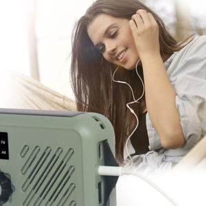 Solar Hand Crank Radio Custom Solar Hand Crank AM FM SW Radio Weather Forecast LED Flashlight Portable Outdoor Power Bank - Product Image 2