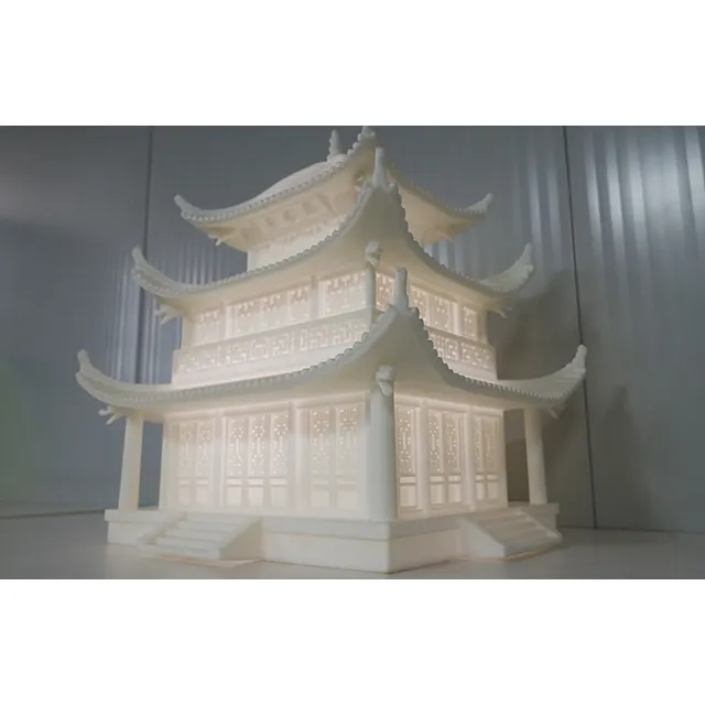 絶妙なSLA樹脂3D印刷正確なモックアップの中国建築塔細かい詳細高い透明度