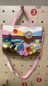 Sac à bandoulière en crochet fait main, motif floral, sac fourre-tout tricoté pour cadeau et occasions spéciales - Product Image 5