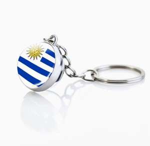 Porte-clés <span class=keywords><strong>et</strong></span> pendentif de sac en verre avec fleur en cristal, motif drapeau du Pérou, souvenir de <span class=keywords><strong>voyage</strong></span> - Product Image 6