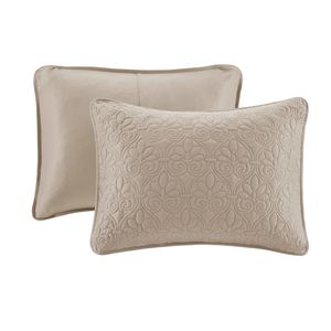 Couvre-lit matelassé à fleurs modernes DB Kaki Queen Size Réversible Coton Polyester et microfibre pour usage domestique ou hôtels - Product Image 2