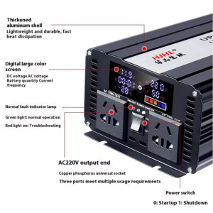 Fuente de Alimentación de Emergencia Solar de Onda Sinusoidal Pura de 24V para Puestos de Mercado al Aire Libre, Entrada Única/Doble HJ-UPS-24-4000S Tbe Invert HJ-UPS-24- - Product Image 2