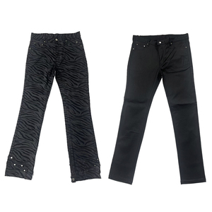 Articles en stock Jeans cirés ourlet avec fermeture éclair Jeans noirs cirés Jeans minces noirs à élasticité moyenne à élevée Jeans <span class=keywords><strong>skinny</strong></span> enduits de cire noirs pour hommes - Product Image 1