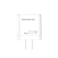 Somostel SMS-Q136 PD 67W Pengisi Daya Cepat Ponsel Gan Tipe C Adaptor Perjalanan dengan Kabel Data Cargadores Para Celulares