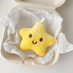 Q Y Cute Washed Keychain Small Girly Backpack Pendant <b>Accessory</b> with Squeaky Star Creative Keychain for Stress Relief Plush Toy - Product Image 4
