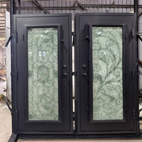 Puerta de Hierro Forjado de Lujo Individual a Precio de Fábrica para Exterior de Casa, Puerta Principal con Diseño de Seguridad Personalizado
