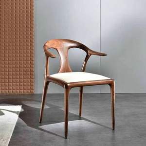 Kuzey amerikan siyah ceviz tam katı ahşap yemek sandalyesi kuzey avrupa modern basit katı ahşap siyah ceviz yemek sandalyesi - Product Image 3