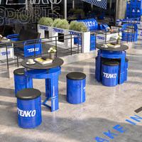 Ensemble de table et chaises de style industriel rétro en bambou, créatif, pour salon de thé, atelier, espace de réunion, canapé et chaise