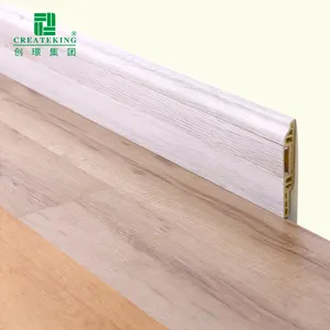 Foshan Supplier CREATEKING Customized PVC Skirting Profiles For Kitchen Wall Foot Protection Waterproof Plastic Skirting Board