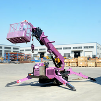 Grue araignée tout-terrain compacte de 2 tonnes à double alimentation diesel pour le levage de matériaux de construction
