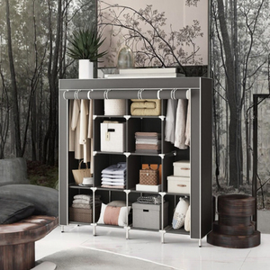 Armoire de rangement pliable en tissu pour chambre à coucher, système de rangement pliant, armoire de rangement en tissu - Product Image 2