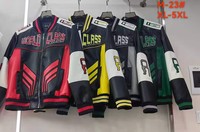 Blouson universitaire en cuir PU pour homme, brodé, sans manches, boutonné sur le devant, col à revers, style motard, en stock, ODM OEM CustomClothing
