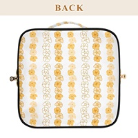 Jaune Puakenikeni fleur grande fermeture éclair dorée trousse de maquillage voyage toilette soins de la peau organisateur Hawaii impression personnalisée sac cosmétique