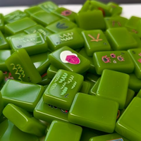 Ensemble de Mahjong Américain de Luxe Moderne avec Tuiles en Acrylique Translucides Vert Jade, Coffret Cadeau Personnalisé pour Fêtes à Domicile et Cadeaux