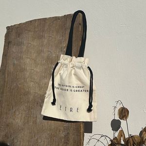Promotion Eco Friendly Recycled Handle Cotton <b>Drawstring</b> <b>Bag</b> Cotton Canvas Shopping Tote <b>Bag</b> - Product Image 2