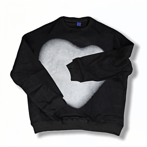 Sudadera de Hombre de Alta Calidad, Cuello Redondo, Manga Larga, Negra, Desgastada, 100% Algodón, Lavada con Ácido - Product Image 2