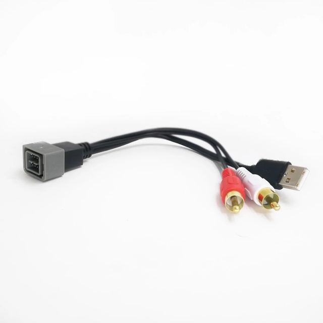 Car 8 Pin USB Port RCA Plug Retention AUX Cable Adapter for Nissan Radio