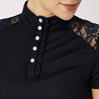Nouveau style logo personnalisé femmes couche de base équestre polo à manches longues chemises d'équitation maille respirant