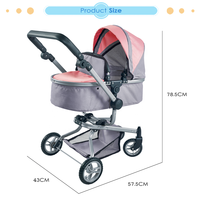 Poussette et landau multifonction 2-en-1 Dollri Starri Instagram Hot avec berceau réglable et poignée – Poussette de luxe pour poupées