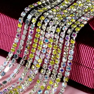 crystal rhinestone cup chain for jewelry making shoe bag art craft DIY decoration accessories shiny stone chain trimming