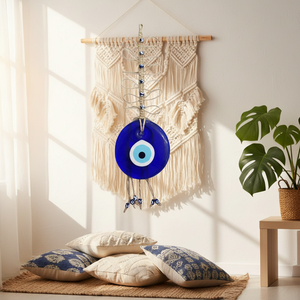 Macrame Evil Eye Ornament (35x10cm) Accessoire de décoration d'intérieur élégant - Product Image 3