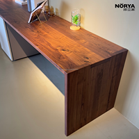 Bureau de direction NORYA en bois massif de noyer, style moderne et luxueux, avec armoire de rangement à 3 tiroirs pour le bureau et la salle d'étude, respectueux de l'environnement