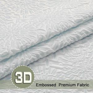 Cortina <span class=keywords><strong>de</strong></span> Ducha Larga <span class=keywords><strong>de</strong></span> Tela <span class=keywords><strong>de</strong></span> Poliéster Blanca, Cortina <span class=keywords><strong>de</strong></span> <span class=keywords><strong>Baño</strong></span> <span class=keywords><strong>de</strong></span> Lujo Estilo Americano, Impermeable, Ecológica, con Textura 3D - Product Image 6