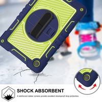 Étui de protection robuste en silicone pour PC portable, avec béquille rotative à 360° et dragonne, idéal pour étudiants, compatible Galaxy Tab A9 Plus X210