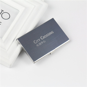 Unai Fashion Tempat Kartu Nama Stainless Steel Dompet Kartu untuk Wanita/Pria Sablon/Sabuk Sutra Tanpa Penutup Promosi - Product Image 3