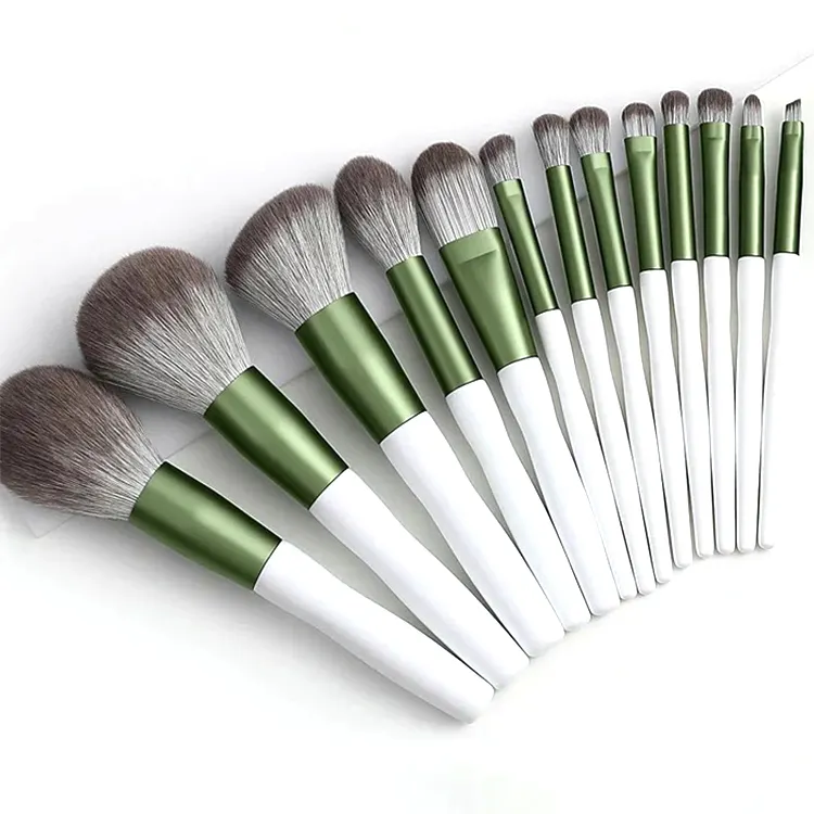 Green Set Professional Cleaner Small Designer 12pcs Makeup Brush