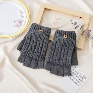 Winter <strong>Fingerless</strong> <strong>Gloves</strong> for Men Women Warm Wool Knitted Half Finger <strong>Mittens</strong> <strong>with</strong> Flip <strong>Cover</strong> Touchscreen Unisex Thermal <strong>Gloves</strong> - Product Image 3