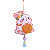 Lanternes de la Fête de la Mi-Automne en PVC imperméable, lumineuses, en forme de lapin de dessin animé, faites à la main, vente en gros