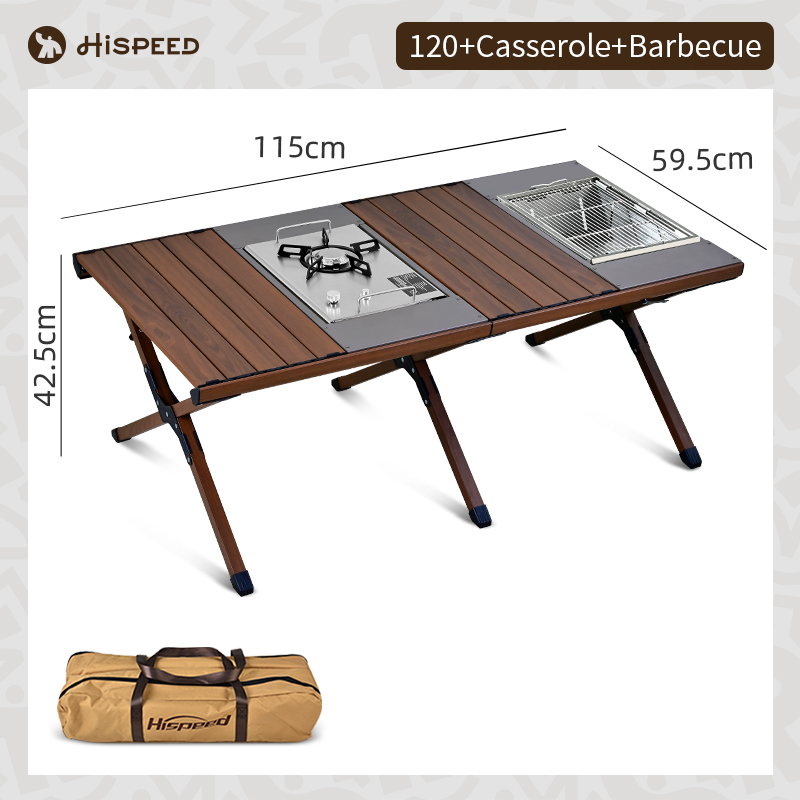 Table 120cm+poêle+grill 2 en 1