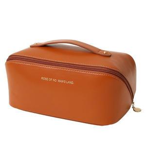 Nouveauté : Trousse de Maquillage en Cuir PU de Haute Qualité avec Fermeture Éclair, Motif Lettres, Trousse de Voyage Portable Grande Capacité, Imperméable - Product Image 5