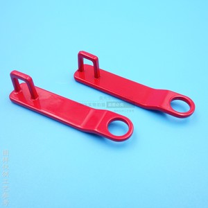 Tirant de fermeture éclair en alliage rouge avec clip, forme rectangulaire, pour sacs et accessoires vestimentaires, pièce de quincaillerie métallique, numéro de référence LP02214135 - Product Image 2